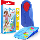 Footlogics Fun Kids Orthotic Shoe Insoles with Arch Support for Children’s Heel Pain (Sever’s Disease), Growing Pains, Flat Feet - Children’s, Pair (Toddler 8-10, 3/4 Length - Blue) — 1