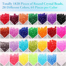 PAXCOO 1820Pcs Crystal Acrylic Beads Faceted Bicone Gem Beads for Jewelry Making (6 MM) — 2