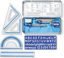 STAEDTLER 10-Piece Math Set with Metal Compass, 6" Ruler & Triangle Squares, 45° & 30/60° Set Squares, Alphabet Stencil - Measuring Tools | 1 Pack — 1