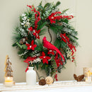 Christmas Wreath with Lights, Soomeir 24 Inch Lighted Christmas Wreaths for Front Door with Pine Needles and Berries, Large Prelit Wreath for Holiday Winter Window Outdoor Indoor Xmas — 4