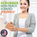 Peachy Clean Silicone Dish Sponge Scrubbers, Fresh Peach Scent, Non-Scratch, Odor-Resistant, Durable Dish Sponges… — 2