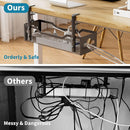 Under Desk Cable Management Tray No Drill, Metal Mesh Cable Management Under Desk with Clamp Mount, 2 Hole Cable Tray with Wire Management and Cord Organizer for Home Office Standing Desk photo 4