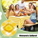 misaya 20 Packs Buffalo Disposable Table Cloth, 54 x 108 Inch Waterproof Plastic Tablecloth, Rectangle Yellow and White Checkered Table Covers for Picnic, Birthday, Party, Back to School | 54" x 108" - 20 Pack — 4