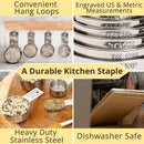 Simply Gourmet Measuring Cups & Spoons Set of 12, 18/08 Stainless Steel Kitchen Gadgets, Stackable Design with Long… — 2