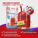 Party Factory – 3x Helium Tank - for up to 90 assorted balloons (latex, LED & foil) – Party birthday decoration disposable gas cylinder – bendable filling valve – For decorative occasions | 3 Pack — 4
