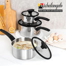 MICHELANGELO Stainless Steel Saucepan with Lid 1QT & 2QT & 3QT, Triply Stainless Steel Saucepans with Bakelite… — 8