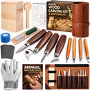 Wood Carving Kit Whittling Kit: Wood Carving Knife Tools with Leather Case | Brown — 1