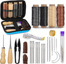 WUTA Leather Stitching Punch, 3nd Removable Round Hole Pricking Irons, Professional Working Hole Punch Tool Set for DIY Leather Craft（60 Pcs Chisel Head） — 7