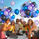 Outer Space Balloons,12 Inch Metallic Black Purple Blue and Silver Confetti Galaxy Balloons,for Kids Birthday Outer Space Theme Party Decorations (Pack of 3) | 30PC (Pack of 3) | Blue Purple — 8