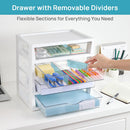 Vtopmart Clear Desktop Organizer, 4-Tier Drawer Storage with Dividers — 3