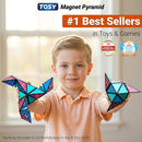 TOSY Magnet Pyramid Stone - 1 Cube Transforms into 1 Billion Shapes (Bunny, Egg Basket, Flowers, Heart…), 243 Rare Earth Magnets, Holographic Design, Puzzle/STEAM Toy, Easter Birthday Gift, 2-Pack — 2