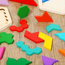 Jerify 5 Pack Wooden Tangram Puzzle for Kids, Brain Teaser Puzzles — 5