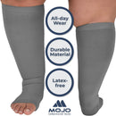 Mojo Toeless Compression Socks for Women and Men 20-30 mmHg Open Toe - AB211 | 4X-Large | Grey — 3