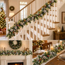 9ft Flocked Pre-Lit Artificial Christmas Garland with Lights — 5