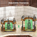 SNTD Lazy Susan Spice Rack Organizer for Cabinet, Wood, Vintage, 12 in — 5