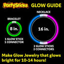 PartySticks Glow Sticks Party Supplies 100pk - 8 Inch Glow in the Dark Light Up Sticks Party Favors, Glow Party Decorations, Neon Party Glow Necklaces and Glow Bracelets with Connectors | 100 Pack — 4