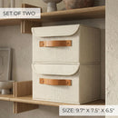 Decorative Linen Storage Boxes with Lids - Spacious Set of 2 Organizer Bins — 2