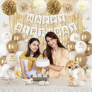White and Gold Birthday Decorations for Women Girls with Butterfly Sticker — 6