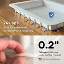 Alaskey® Large Premium Rectangular Resin Table Silicone Mold 16"x10" — 2