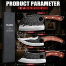 Huusk Kitchen Knife Set - Hand Forged Viking Chef Knives for Meat, Men Gift — 7