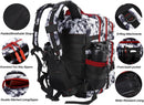 LHI Military Tactical Backpack for Men and Women 45L Army 3 Days Assault Pack Bag Large Rucksack with Molle System Black and White with Red — 4