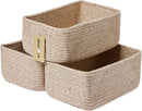 MiniArk Small Storage Baskets for Organizing | Closet Organizer Bins | Shelf Toy Basket | Woven Rope Baskets | Cube Decorative Box | Shallow Basket | L11.5xW7.5xH4.7| Brown — 1