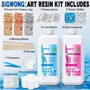 SigWong Epoxy Resin 40OZ - Crystal Clear Coating Kit, Easy Mix 1:1 Ratio, Bubble Free & Anti-Yellowing, Self… — 3