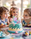 Mermaid Themed Birthday Candles, Number 5 Girls Glitter Birthday Party Supplies,Anniversary Party Decor,2.87 inch Cake Topper Decorations (Mermaid Themed, Number 5) — 5