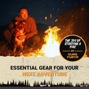 Ferro Rod Fire Starter Kit with Fatwood Tinder Stick - 3/8" Thick Ferrocerium Flint and Steel Fire Starter, Multi-Tool Striker & Pouch - Survival Fire Steel for Camping, Bushcraft & Emergency | Natural Wood — 7
