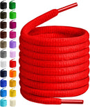 Birch Oval Shoelaces 27 Colors Half Round 1/4" Shoe Laces 4 Different Lengths | Red — 1