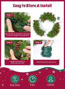 Brightown 24 Inch Pre-Lit Christmas Wreaths for Front Door, 50LED — 7
