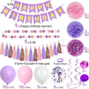Purple Pink Birthday Party Decorations for Women Girls with Happy Birthday Banner,Hanging Swirls,Tissue Paper Pompoms,Circle Dots Garland,Tassel Garland Purple Balloons — 2