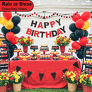 Pre-Strung Felt Happy Birthday Banner Red Black Garland Set | Black Red — 7