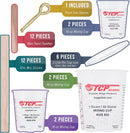 TCP Global Complete Paint Mixing Kit - 12 Cups with Lids, Mixing Sticks — 3