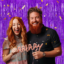 DECOCKRAT 3 Pack Foil Fringe Backdrop - Purple Shiny Tinsel Curtains for Party Decoration/Photo Booth Props - 3.3x8.2 FT Metallic Foil Backdrop for Birthday, Wedding, Graduation, Christmas. — 4