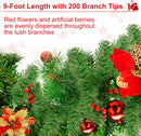 9FT Prelit Artificial Christmas Garland with Lights: Greenery Garland Decoration with 30 Warm LED Lights - Xmas Garland for Office Fireplace Mantle - Christmas's Day Indoor Outdoor Holiday (Garland3) — 3