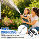SPECILITE 50ft 304 Stainless Steel Metal Garden Hose with Blue Nozzle — 5