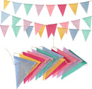 Pennant Banner Flags Pastel - GREATRIL Colorful Triangle Banners for Birthday Easter Classroom School Carnival Garland Outdoor Burlap Bunting Party Decorations 4 Strings | Mixed (Pastel) — 1
