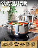 Cook N Home Kitchen Cookware Sets, 12-Piece Basic Stainless Steel Pots and Pans, Silver — 3