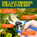 Haus & Garten ClassicPRO 8.5" Premium Titanium Bypass Pruners - Use as Garden Shears Pruning Shears for Gardening, Hand Pruners, Handheld Garden Clippers, Scissor Clipper Tool | Blue Non Slip Soft Grips — 3