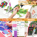 Caliart 34 Double Tip Brush Pens Art Markers for Adult Coloring Books | Black | 1 Count (Pack of 34) — 8