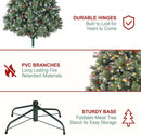 Hykolity 6 ft Prelit Christmas Tree with Pine Needle and Red Berries — 5