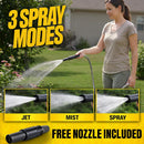 BIONIC STEEL 50 Ft Metal Garden Hose with Sprayer Nozzle | 50' — 3