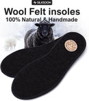 Wool Felt Insoles for Boots & Shoes, 100% Natural Warm Shoe Insoles - Black — 2