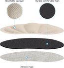 Huethy Back of Heel Cushion Inserts, Mesh Grips Pads for Boots, Loose Shoes Too Big, Reusable Adhesive Heel Guards Liners for Women Men, Improve Shoe Fit, 4PCS-Beige — 4