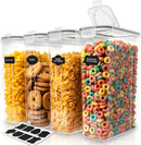 Utopia Kitchen Cereal Containers Storage Set with Lids, 4 Pack, 4L, Clear