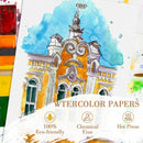 150PCS 7x10 Watercolor Paper Bulk, 140lb/300g Cold Press Thick Water Color Paper Pad for Child Adult, White Art Paper for Drawing Painting Markers Gouache, Textured Cotton Paper Sheets | White-150pcs — 3