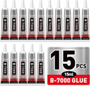 15 PCS 15ml B7000 Rhinestone Glue Clear with Precision Tip, Bedazzling Glue, Multipurpose Super Glues for Nail,… — 1