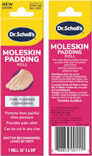 Dr. Scholl's Moleskin Padding Roll, 1 Roll, Thin, Flexible Cushioning & Pain Relief, Cut to Any Size, Doctor Recommended, 24 Inches x 4 5/8 Inches — 8