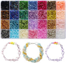 Ybxjges 4800Pcs 7mm Tube Beads Kit with 28 Colors Glass Bugle Seed Beads Small Craft Beads for DIY Bracelet… — 1